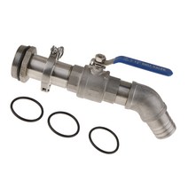 Royalways 200L 배럴 / 아울렛 내부 40.5MM 용 304 스테인레스 스틸 볼 밸브 어댑터