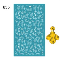 폴리머 클레이 용 실크 스크린 스텐실 재사용 가능 잎 꽃 웨이브 귀걸이 제작 도구 프린팅, 12 835 Style