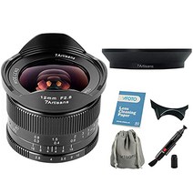 7artisans 12mm F2.8 마이크로 단일 마운트 렌즈 지원 A6500 A6300 A6000 A6500 A6300 A7 소니 E 마운트 카메라 용 APS-C 미러리스 카메라 용 수동 초점 프라임 고정 렌즈 및 전용 브래킷