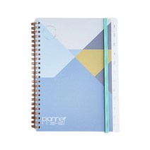 클래식 A5 교사 플래너 아카데믹 플래너 트윈 코일 바인딩 탄성 스트랩, 유형 C.