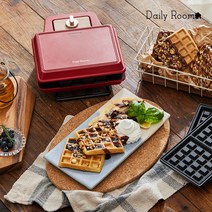 데일리룸 와플&샌드위치 메이커 그릴 붕어빵 제조기 4종 플레이트, 크림 3종 플레이트 세트