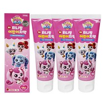 캐치티니핑 치약 3개 딸기향 저불소치약