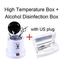 살균기 매니큐어 강철 기계 소독 캐비닛 세트 고온 네일 도구 장치 유리 공 살롱, 01 US SET