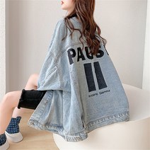 여성 루즈핏 데님 자켓 봄 가을 점퍼 재킷 빈티지 잠바 빅사이즈 M22082602