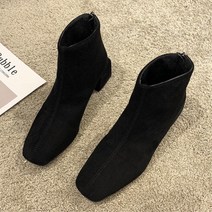 기모안감 사각코 5cm 통굽 단목부츠 발편한구두