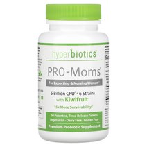Hyperbiotics PRO-Moms 키위 함유 50억 CFU 타임릴리즈 태블릿 30정, 1개, 기본