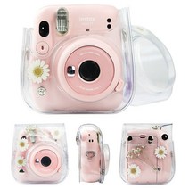 Fujifilm Instax Mini 11 9 8 카메라 가방 투명 데이지 Gypsophila 케이스 인스턴트 카메라 숄더 스트랩 가방 보호대 커버 파우치|Camera/Vide, 1개, Case only, 단일
