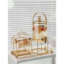 카페 뷔폐 음료 워터 디스펜서 대용량 내열유리물병, 베어물탱크  6컵세트 투명색상