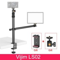 VIJIM-익스텐드 C 삼각대 클램프 LS01 90cm 데스크 라이트 스탠드 라이브 붐 암 1/4 