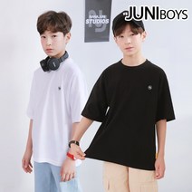 로고자수 티셔츠(화이트 블랙)