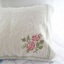Linen Fabric 50cm 방석 쿠션용도 자수 원단 대폭 워싱 린넨 커트지 로즈스퀘어
