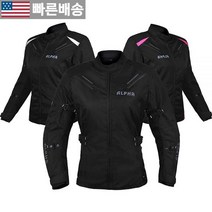 [ALPHA CYCLE GEAR 정품] 사계절용 여성용 오토바이 재킷 방수 라이딩 CE 아머 포함 (블랙 라지) 686288, Black