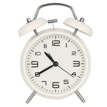 구우스 클래식 저소음 알람 탁상시계, 화이트