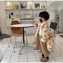 바로배송 베어 체크 점퍼 가을 간절기 겨울 여아 남아 키즈 패피 패션 자켓 점퍼 북유럽풍 패딩