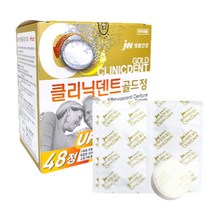 jw 생활건강 클리닉덴트 골드정 틀니세정제 세균제거 48정, 1개