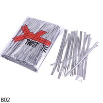 800 개 8cm 10cm 골드/실버 메탈릭 트위스트 타이 와이어 씰링 바인딩 플라스틱 첼로 롤리팝 캔디 가방 파, 02 B02_01 8cm_01 about 800pcs