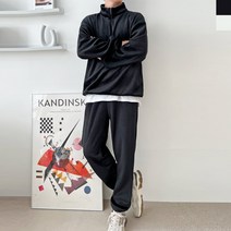 그린라인 봄가을 스판 기모 루즈핏 반집업 골덴 조거 상하세트