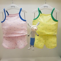 아가방 초특가 여름 베이비페어! 봄부터 런닝처럼 입기 딱 좋데이 끈소매 상하세트! 얇아 가로결 바람슝 쟈가드 끈나시 실내복! 땀띠가 생겼어 베이비 시원 나시 상하복