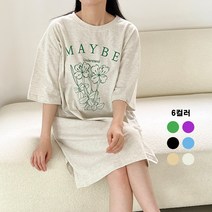 메이비언더스탠드 레귤러핏 오버사이즈 반팔 원피스