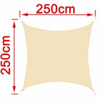 방가로용품 베이지 색 300D 방수 폴리 에스터 그늘 삼각형 직사각형 야외 정원 해, 17 BEIGE 250cm x 250cm