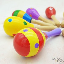 나무악기 미니 마라카스 색상랜덤발송