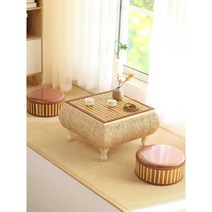 커피테이블 밀짚 다다미 다도 학원 명상 인테리어, 43x43x30cm