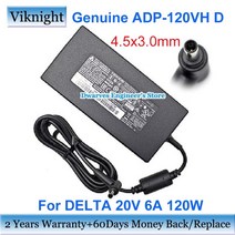 정품 델타 20V 6A A17-120P2A AC 어댑터 ADP-120VH D 120W 노트북 충전기 MSI CF63 얇은 10SC 10SC-005FR MS-16R5 10SC-017, 20V6A-4.5x3.0mm