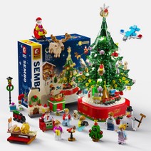 블럭팜 레고호환 크리스마스 트리 산타 눈사람 오르골 셈보블럭 장난감 선물, 03.크리스마스트리 오르골(아이템추가)
