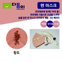 [천연염색 다듬이] 쉽고 간편한 마스크-황토(아동 성인용) 5인 패키지, 필터 날개형+일반형(랜덤)(팩염료), 6~7세, 미키마우스