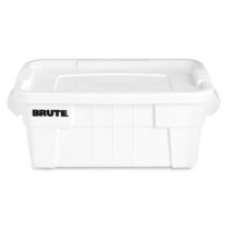 Rubbermaid Commercial Products BRUTE 뚜껑 달린 토트 보관 용기 35.7 L 화이트 FG9S3000WHT USA 미국, 1-Pack, 14G