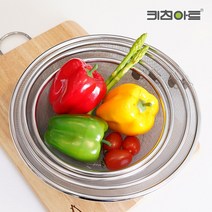 키친아트 스텐 채반 소쿠리 스테인레스 야채 채망 과일볼 타공채반 원형 바구니 소 중 대 특대 [리빙홈마켓], 스텐 원형 소쿠리 (중) 일반