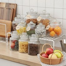 [데이즈룸] 빈티지 글라스 캔디자 4size / 유리 보관용기, 상세설명 참조, 650ml