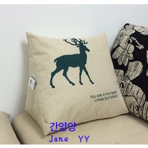삼각 쿠션 쿠션 쿠션 침대 머리 허리 보호대 쿠션 다다미 쿠션 창문 쿠션 소파 사무실 의자 등받이, 엘크의 왕, 코어 포함 20x35x45cm