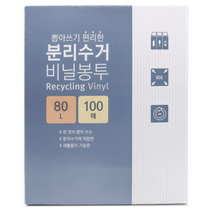 생활미소 분리수거 비닐봉투, 80L, 200개