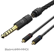 trn t2 pro 16 코어 이어폰 분리형 케이블 은 도금 hifi trn vx pro ta2 v90 ta1 zsx ta2, 블랙 mmcx 4.4