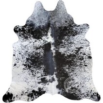 정품 소금 및 후추 블랙 앤 화이트 소가죽 러그 180 x 210cm, 6 x 7 - 8 ft.