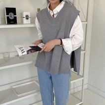 수맘 수엠W 여성 간절기 니트 베스트 S022 데일리V조끼