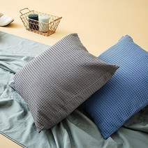 한샘 코튼 와플 쿠션커버 그레이, 블루
