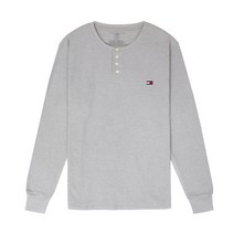 타미힐피거 써말 슬립 헨리 와플니트 긴팔티 그레이 남자 여자 긴팔 티셔츠 09T4076-004