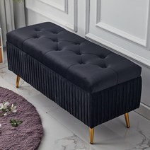 수납 벤치 소파 의자 쿠션 다용도 북유럽풍 수납박스 거실 패브릭, B 60x40x45CM, H 우아한 블랙