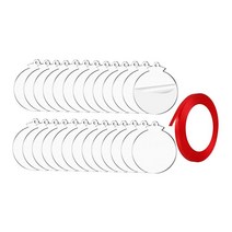 30x 구멍이있는 투명 크리스마스 아크릴 장식품 이름 태그 매달려 공백 예술 7.5cm/3inch 원형 diy 공예 웨딩, 분명한