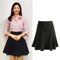 스커트홀릭 SK2602 스판사선 6쪽 플레어 A라인 스커트 치마