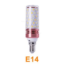 Led 옥수수 전구 조명 E14 샹들리에 캔들 라이트 E27 램프 2835SMD AC220V 웜 화이트 3000K 쿨 6500K 자연 4000K, [01] E14, [03] 20W 220V, [01] White 6500K