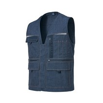 지벤 ZB-V1921 작업복조끼 다양한 수납포켓 트렌디한 데님스타일 작업조끼 작업복