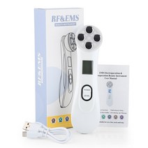 LED 광자 치료 페이셜 리프팅 기계 피부 회춘 주름 방지 무선 주파수 EMS 타이트닝 미용 5in 1, WHITE