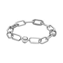 925 스털링 실버 겨울 Stil Mich Serie Armband Runde verliegelung Kette Frauen Mode Schmuck Geschenk, 03 18, 01 BS043