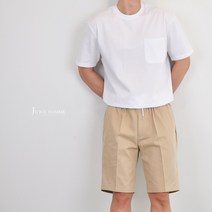 여름 코튼 밴딩 반바지 [남자바지 끈반바지] 준옴므