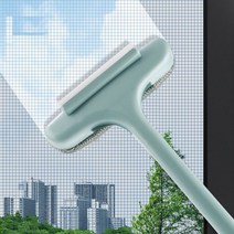 방충망클리너브러쉬 청소 베란다 창문닦이 유리창청소 물기제거 닦기밀대 청소도구 모기장 먼지, 핑크