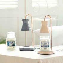 아로마컴퍼니 루체 캔들워머+지니어스 캔들 라지자+할로겐전구 2개 세트, 자스민힐, 그레이카퍼