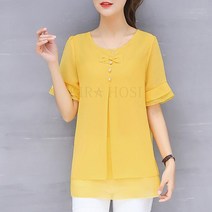 kirahosi 옷 여성 의류 중년 엄마 라운드 티셔츠 블라우스 상의 244호 D2y9ja